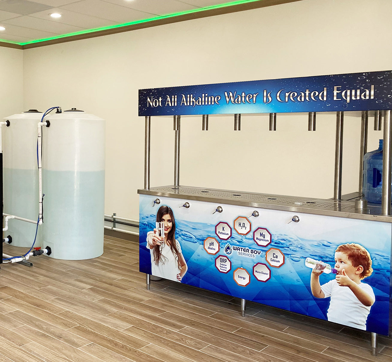 Alka L-Shaped 7 Faucet Water Station