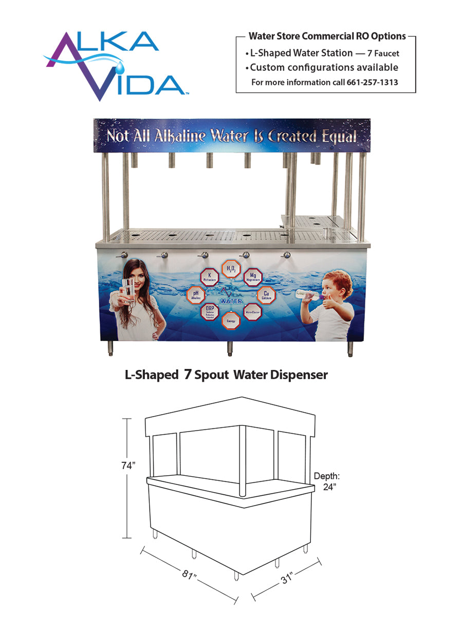 Alka L-Shaped 7 Faucet Water Station