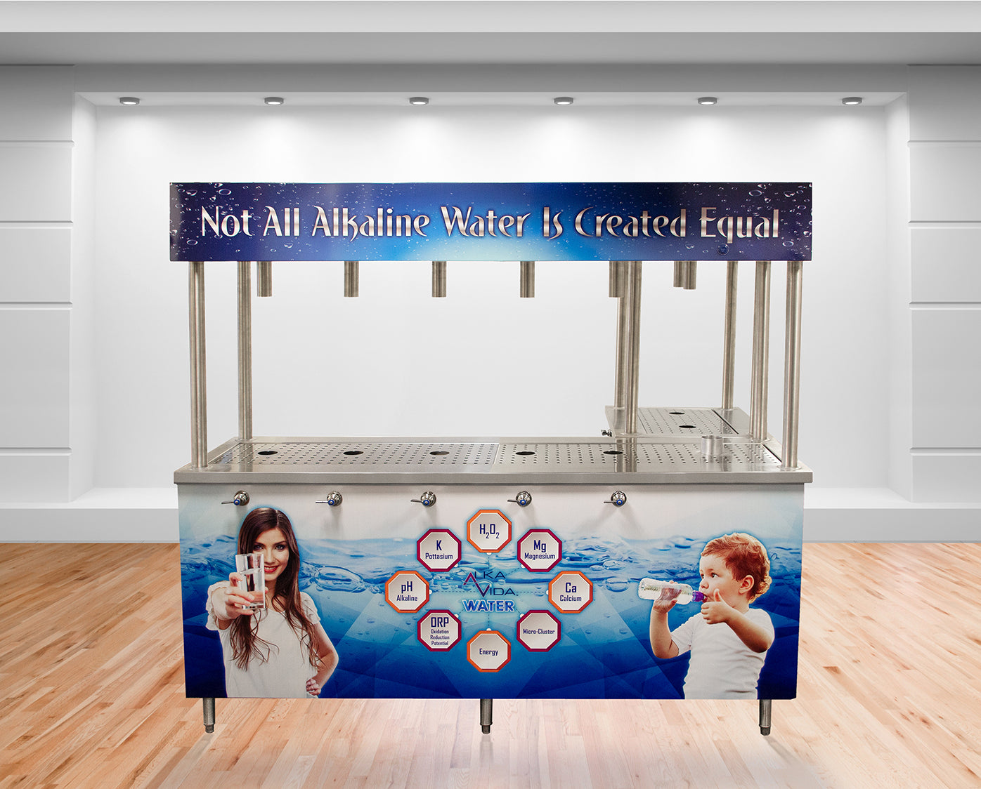 Alka L-Shaped 7 Faucet Water Station