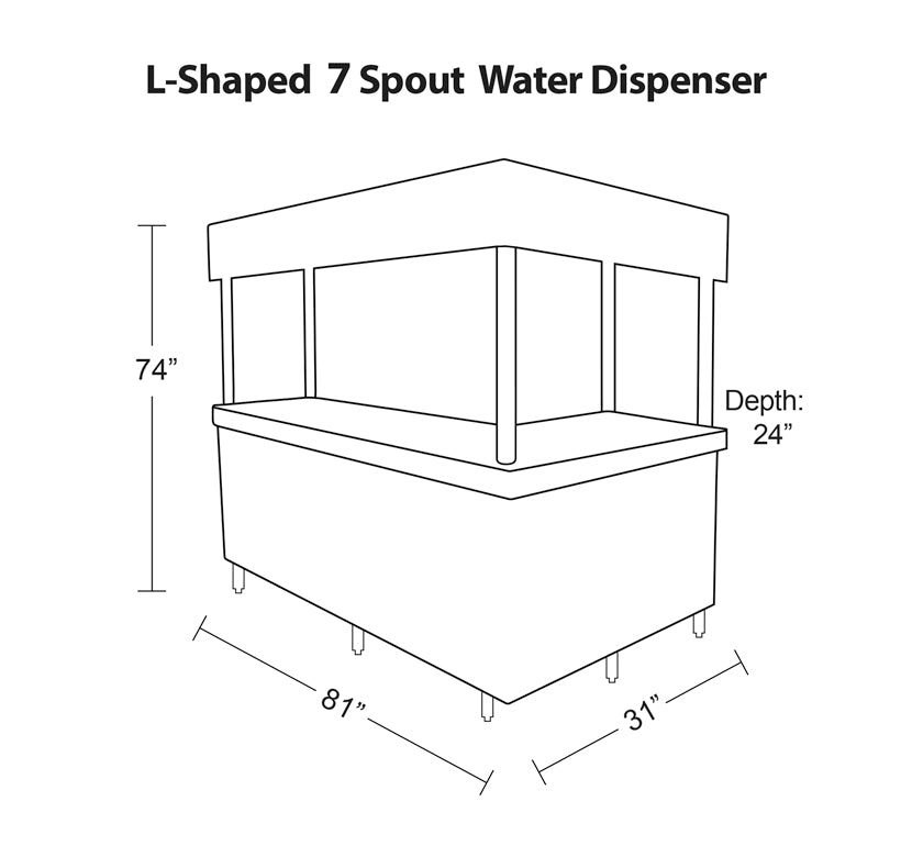 Alka L-Shaped 7 Faucet Water Station